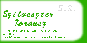 szilveszter korausz business card